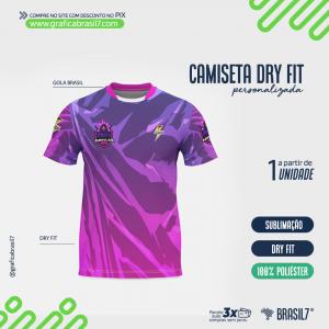 Camiseta Dry Fit Unissex Tecido Dry Fit 100% Poliéster  Impressão Ultra HD Sublimática   