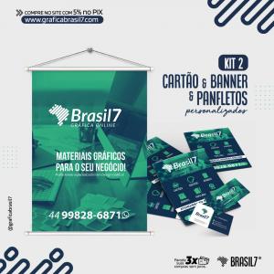 Kit Empreendedor 2.1 - Cartão e Banner e Panfletos ´1.000 cartões só Frente + 1 Banner 60x90 + 1.000 Panfletos 10x14cm só Frente KIT    K-EMP2.1